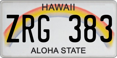 HI license plate ZRG383