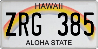 HI license plate ZRG385