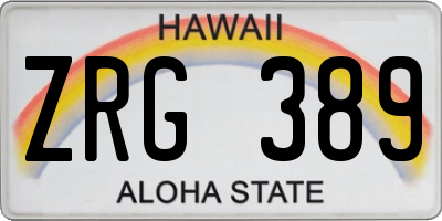 HI license plate ZRG389