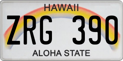 HI license plate ZRG390