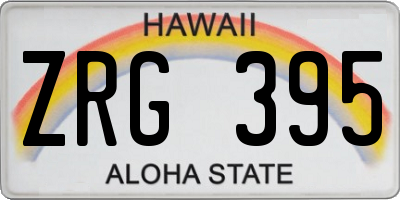HI license plate ZRG395