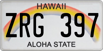 HI license plate ZRG397