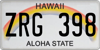 HI license plate ZRG398