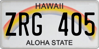 HI license plate ZRG405