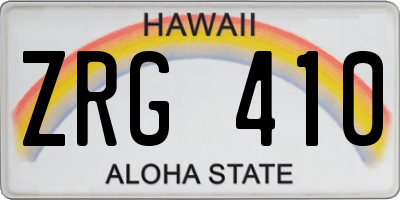 HI license plate ZRG410