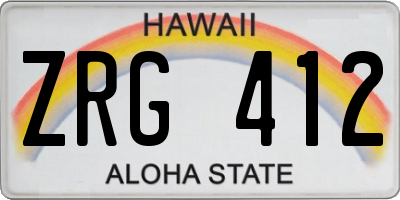 HI license plate ZRG412