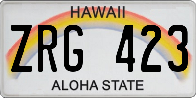 HI license plate ZRG423