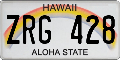 HI license plate ZRG428