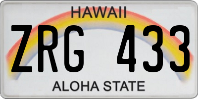 HI license plate ZRG433