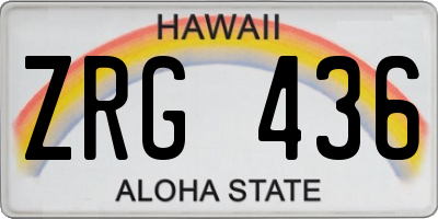HI license plate ZRG436