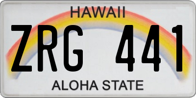 HI license plate ZRG441
