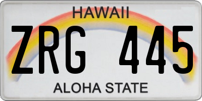 HI license plate ZRG445