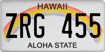 HI license plate ZRG455