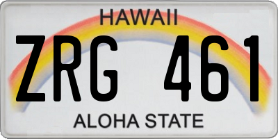 HI license plate ZRG461