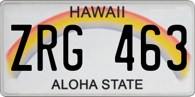 HI license plate ZRG463