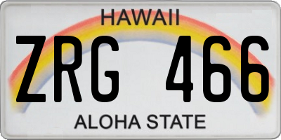 HI license plate ZRG466