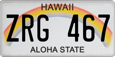 HI license plate ZRG467