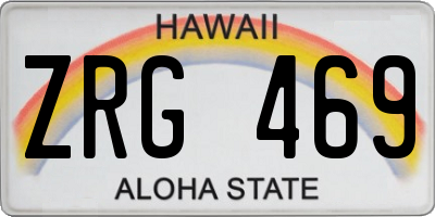 HI license plate ZRG469