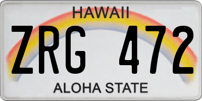 HI license plate ZRG472