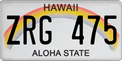 HI license plate ZRG475