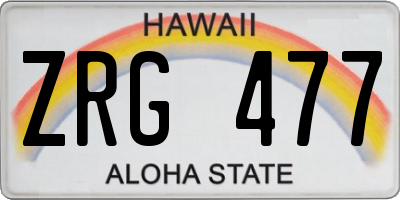 HI license plate ZRG477