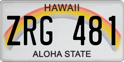 HI license plate ZRG481