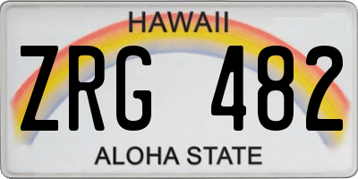 HI license plate ZRG482