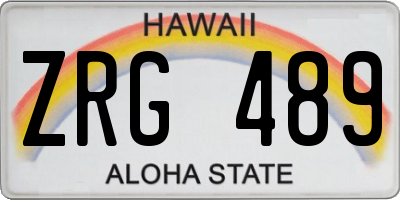HI license plate ZRG489