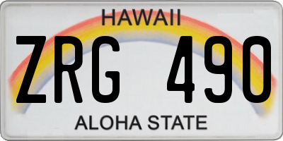 HI license plate ZRG490