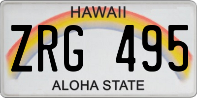 HI license plate ZRG495