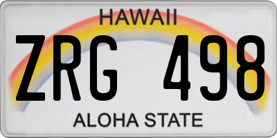 HI license plate ZRG498