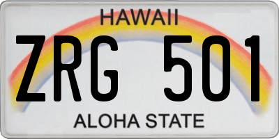 HI license plate ZRG501