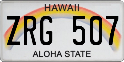 HI license plate ZRG507