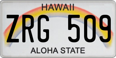 HI license plate ZRG509