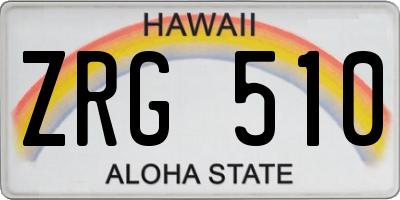 HI license plate ZRG510