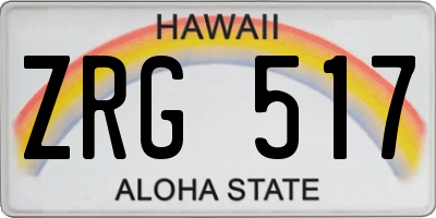 HI license plate ZRG517
