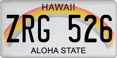 HI license plate ZRG526