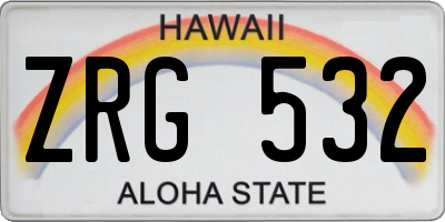 HI license plate ZRG532