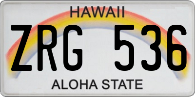 HI license plate ZRG536