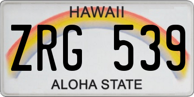 HI license plate ZRG539