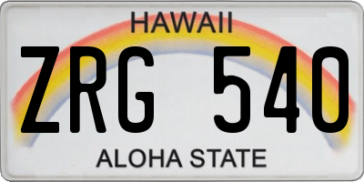 HI license plate ZRG540