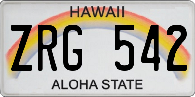 HI license plate ZRG542