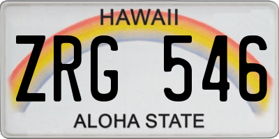 HI license plate ZRG546