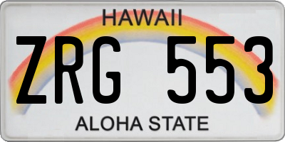 HI license plate ZRG553
