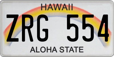 HI license plate ZRG554