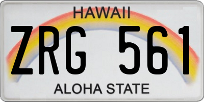 HI license plate ZRG561