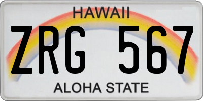 HI license plate ZRG567