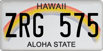 HI license plate ZRG575