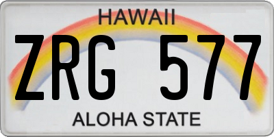 HI license plate ZRG577