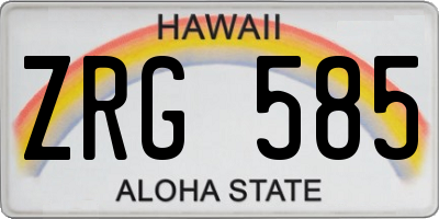 HI license plate ZRG585